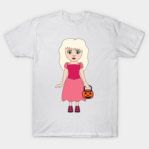 Pink Princess 1 Halloween Girl Sticker T-Shirt by PLLDesigns